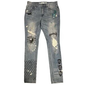 Broken Promises Ultra Slim Stretch Denim Jeans Size 32 Mens